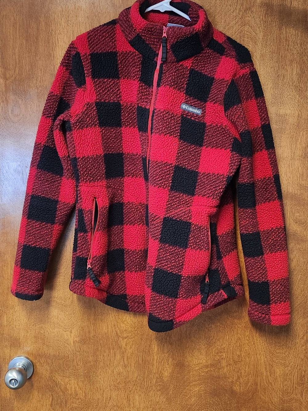 Columbia Red & Black Buffalo Plaid Sherpa Jacket
